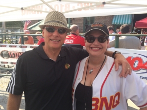 Jay Blunk, SVP of Chicago Blackhawks & WBNQ's Susan Saunders